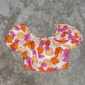 Cynthia Rowley linen floral top